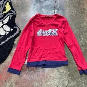 Y2k womens red coca cola shirt